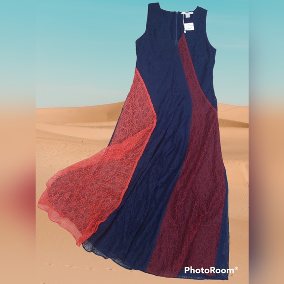 Diane von Furstenberg lace maxi gown Dress Women 10 - Picture 1 of 4